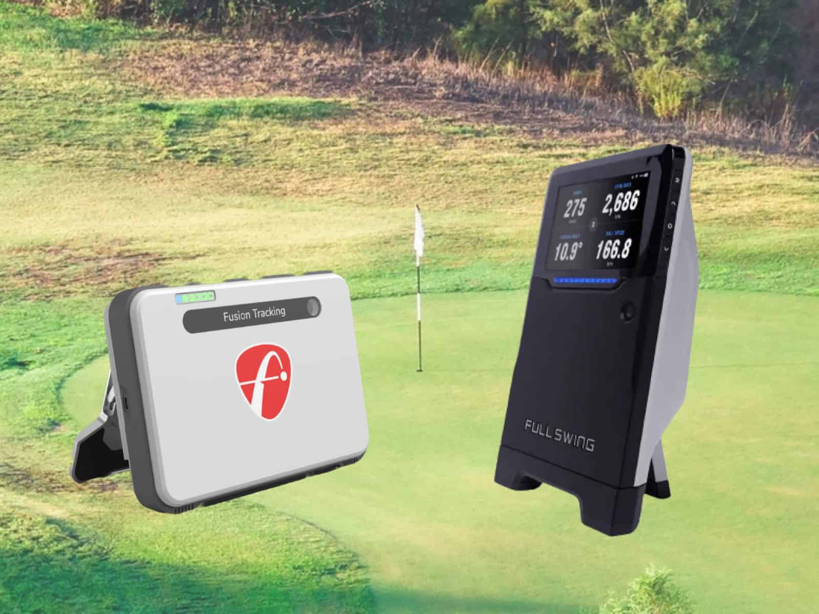 Fusion golf launch monitor and sensor system for indoor and outdoor golf swing analysis, including shot tracking, swing speed, ball distance, and launch angle for enhanced golf performance.