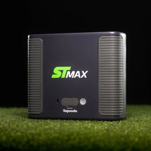 StMAX golf launch monitor device for accurate golf swing analysis and performance tracking.