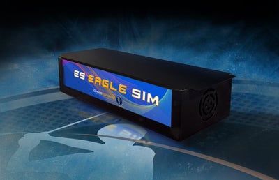 Eagle 5IM golf simulator device for indoor golf practice and swing analysis. Perfect for golf enthusiasts seeking realistic virtual golf experiences at home or in a golf simulator setup.
