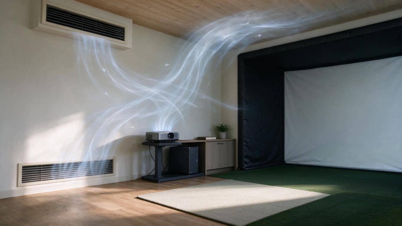 Airflow moving low to high through an indoor room